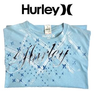 Vintage Hurley‎ Men’s Tee Shirt Short Sleeve Streetwear Light Blue XXL